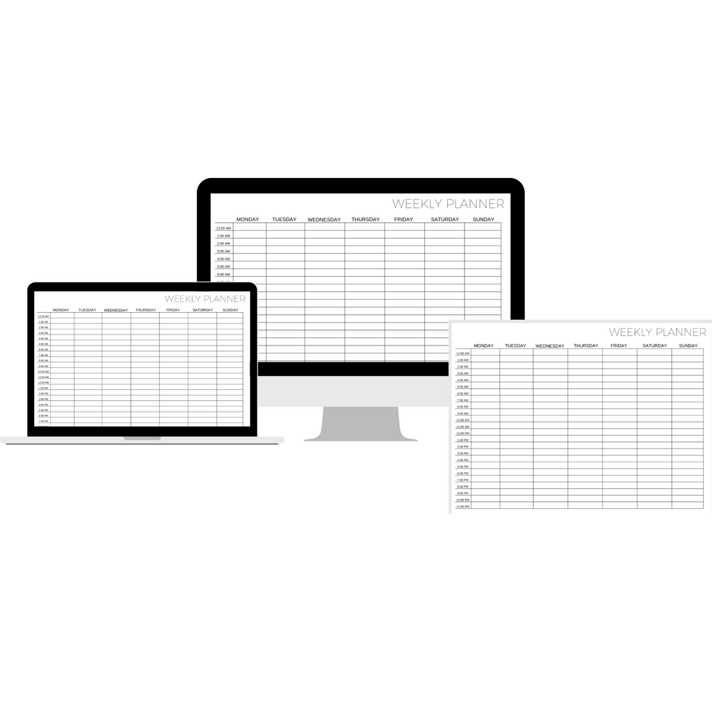 Digital 24 Hour Weekly Planner
