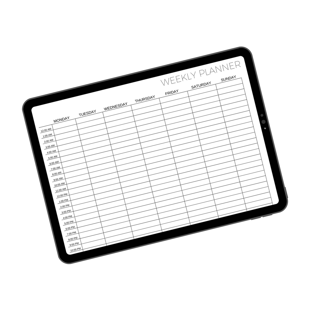 Digital 24 Hour Weekly Planner