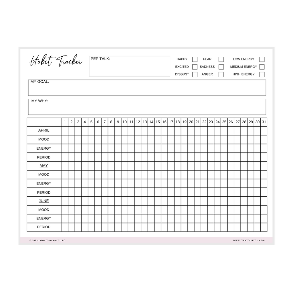 Digital All In One Habit Tracker