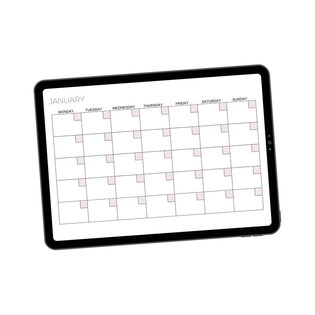 Digital Blank Yearly Calendar