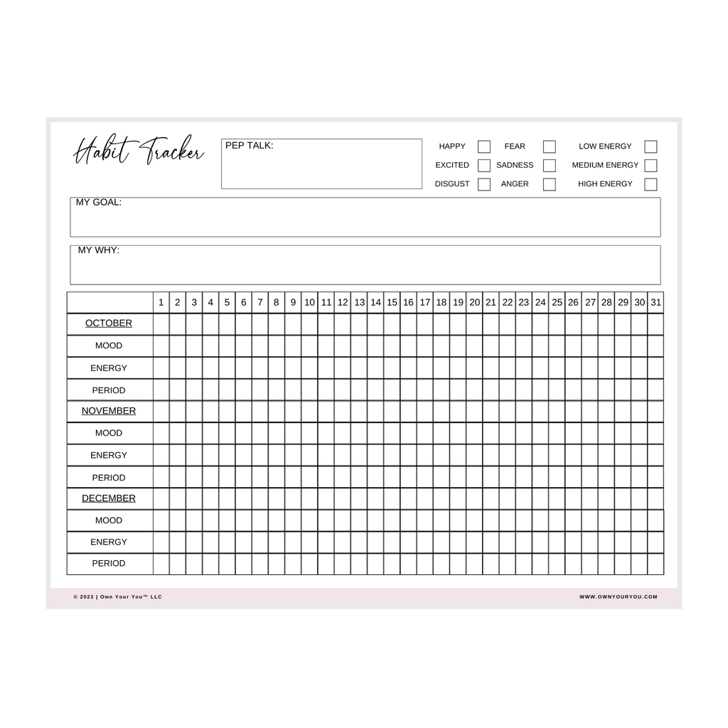 Digital All In One Habit Tracker