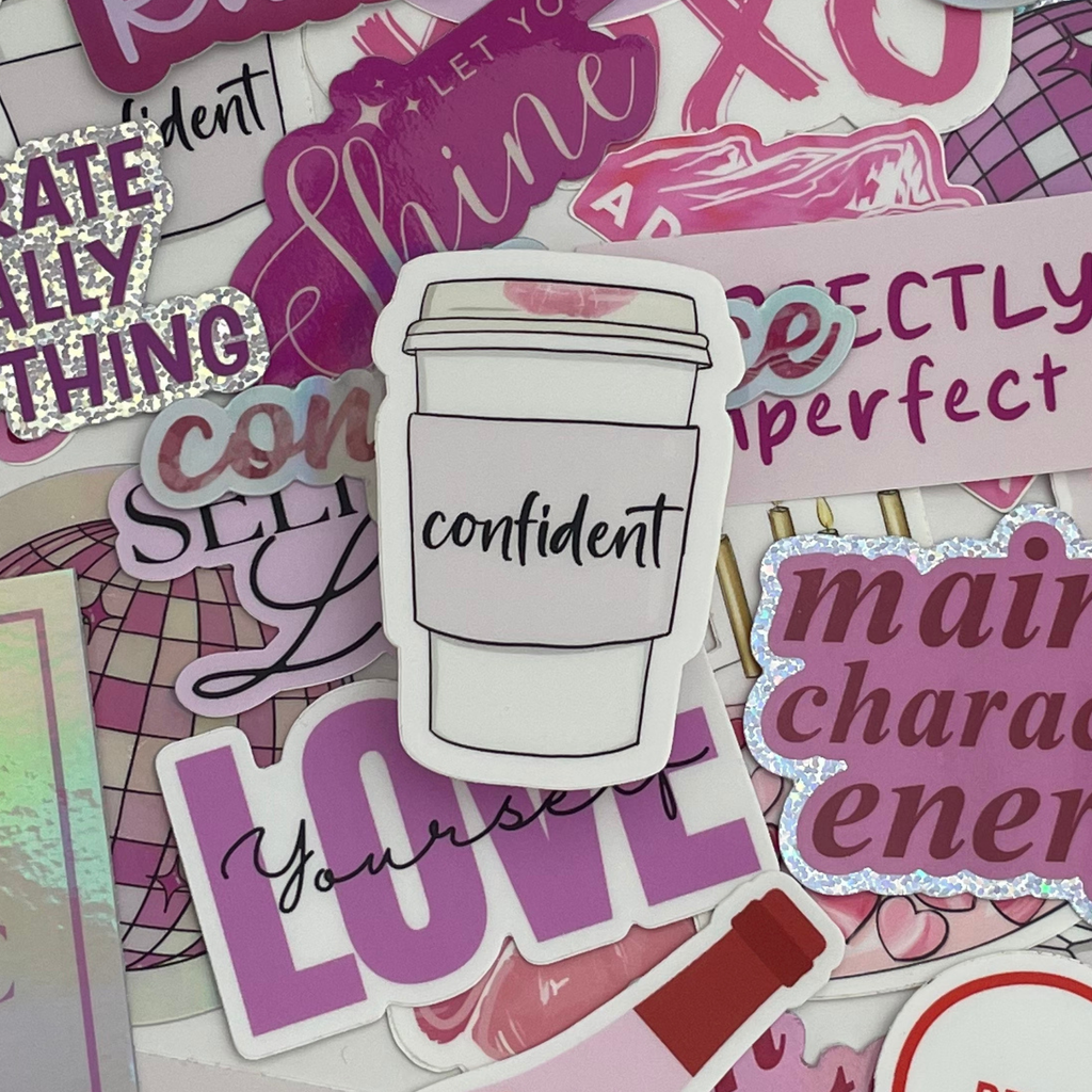 Confident Coffee Cup Sticker