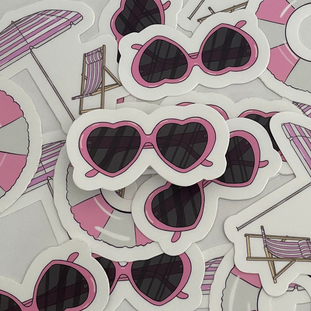 Heart Sunglasses Sticker