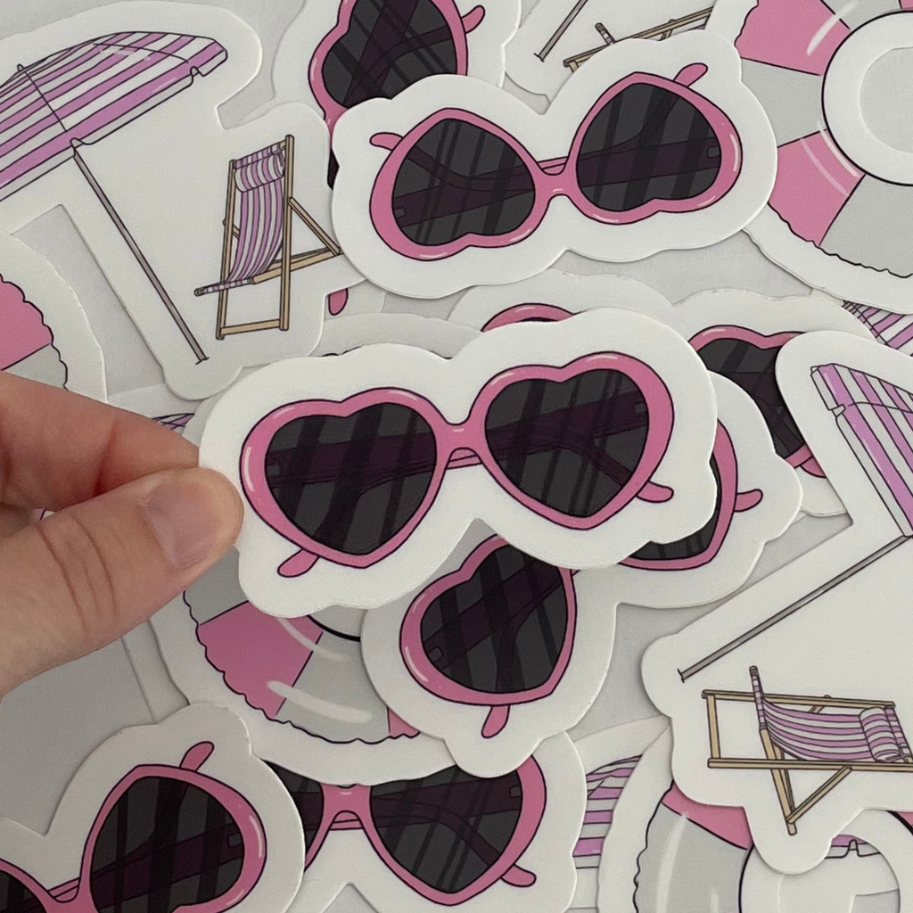 Heart Sunglasses Sticker