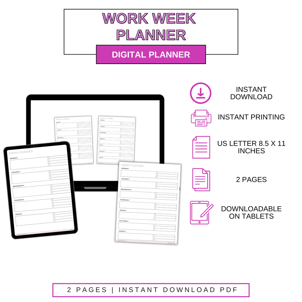 Digital Work Week Planner